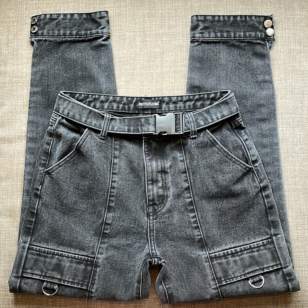 Pretty Little Things Black Utility Cargo Pants - Picture 2 of 7